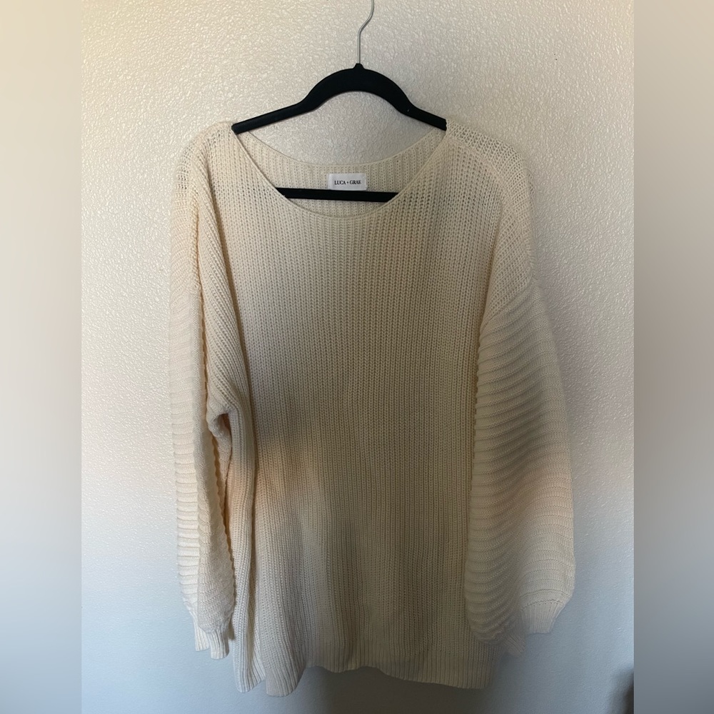 Luca + Grae sweater dress, cream, XL